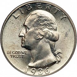 quarter 1936 Large Obverse coin