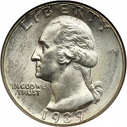 quarter 1939 Large Obverse coin