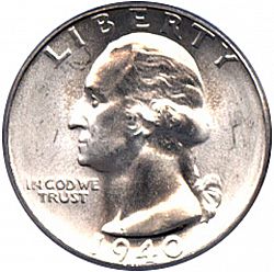 quarter 1940 Large Obverse coin