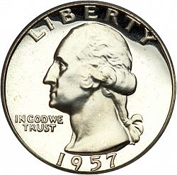 quarter 1957 Large Obverse coin