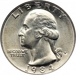 quarter 1984 Large Obverse coin