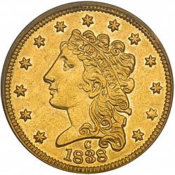2.50 dollar 1838 Large Obverse coin