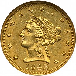 2.50 dollar 1843 Large Obverse coin