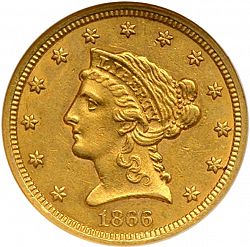 2.50 dollar 1866 Large Obverse coin