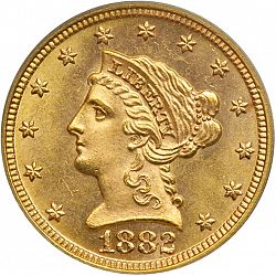2.50 dollar 1882 Large Obverse coin