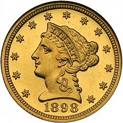 2.50 dollar 1898 Large Obverse coin