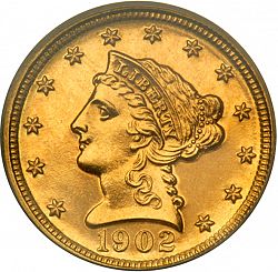 2.50 dollar 1902 Large Obverse coin