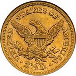 2.50 dollar 1863 Large Reverse coin