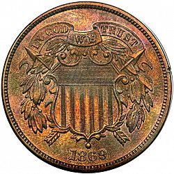 2 cent 1869 Large Obverse coin
