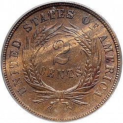 2 cent 1866 Large Reverse coin