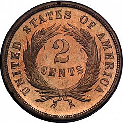 2 cent 1870 Large Reverse coin