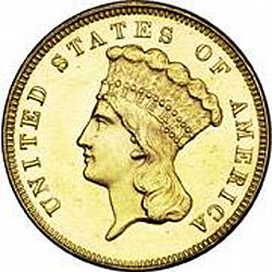 3 dollar 1880 Large Obverse coin