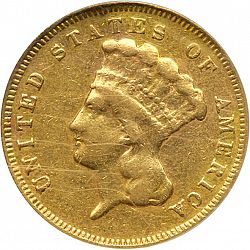3 dollar 1881 Large Obverse coin