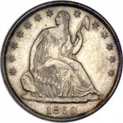 50 cents 1860 Large Obverse coin
