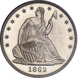 50 cents 1862 Large Obverse coin