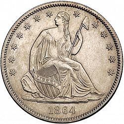 50 cents 1864 Large Obverse coin