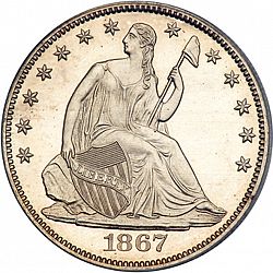 50 cents 1867 Large Obverse coin