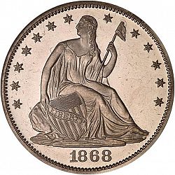 50 cents 1868 Large Obverse coin