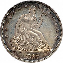 50 cents 1887 Large Obverse coin