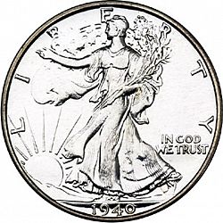 50 cents 1940 Large Obverse coin