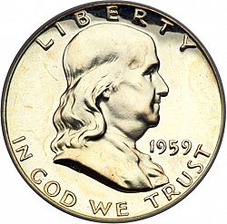 50 cents 1959 Large Obverse coin
