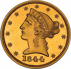 5 dollar 1844 Large Obverse coin