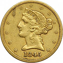 5 dollar 1845 Large Obverse coin