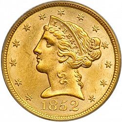5 dollar 1852 Large Obverse coin