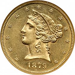 5 dollar 1879 Large Obverse coin