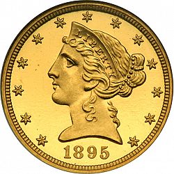 5 dollar 1895 Large Obverse coin