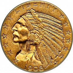 5 dollar 1908 Large Obverse coin