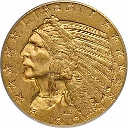 5 dollar 1910 Large Obverse coin