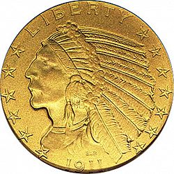 5 dollar 1911 Large Obverse coin