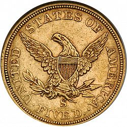 5 dollar 1855 Large Reverse coin