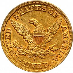 5 dollar 1859 Large Reverse coin
