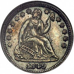 nickel 1849 Large Obverse coin