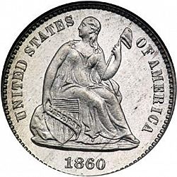 nickel 1860 Large Obverse coin