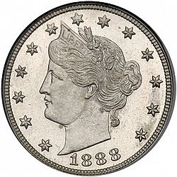 nickel 1888 Large Obverse coin