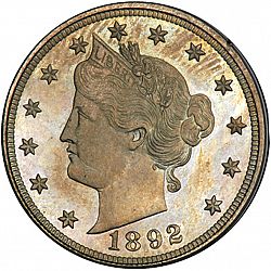 nickel 1892 Large Obverse coin