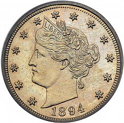 nickel 1894 Large Obverse coin