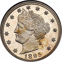 nickel 1895 Large Obverse coin