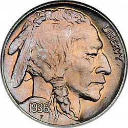nickel 1936 Large Obverse coin