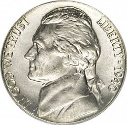 nickel 1940 Large Obverse coin