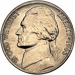 nickel 1943 Large Obverse coin