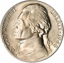 nickel 1948 Large Obverse coin