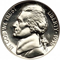 nickel 1956 Large Obverse coin