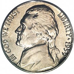 nickel 1959 Large Obverse coin