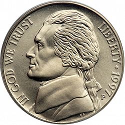 nickel 1997 Large Obverse coin