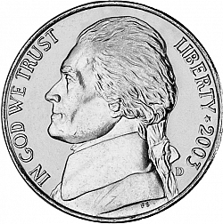 nickel 2003 Large Obverse coin