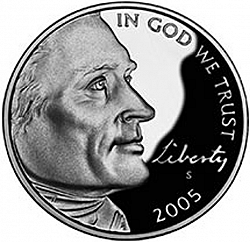 nickel 2005 Large Obverse coin